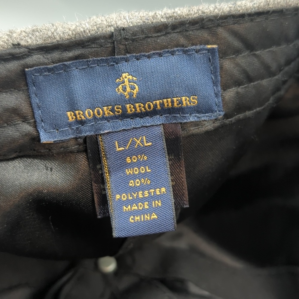 Brooks Brothers Baseball Cap L/XL Fitted Hat Gray Wool Blend Curved Bill - Picture 10 of 10